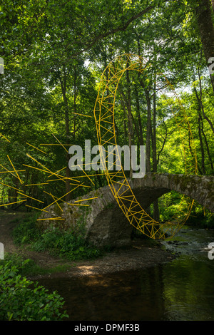 'Ô', un Michel-Marie Bougard's Land Art du travail de l'artiste plasticien français (Auvergne). Landart l'installation. Banque D'Images