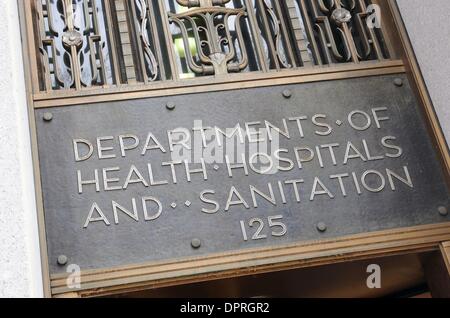 Apr 27, 2009 - Manhattan, New York, USA - l'entrée dans les bureaux du ministère de la santé, des hôpitaux et de l'assainissement dans la partie basse de Manhattan comme le nombre de cas de grippe porcine à New York a augmenté à 28. (Crédit Image : Â© Bryan Smith/ZUMA Press) RESTRICTIONS : * New York * hors droits Journaux Banque D'Images