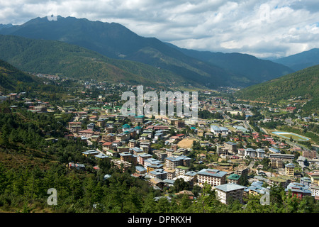 Voir dans la capitale Thimphu, Bhoutan Banque D'Images