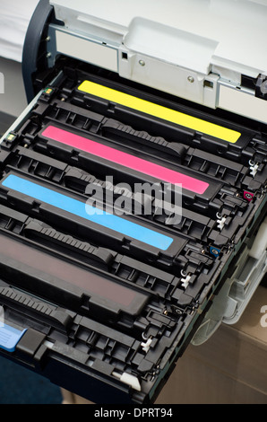 Cartouches toners imprimante laser couleur Banque D'Images
