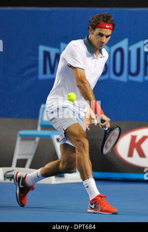 Melbourne, Australie. 16 janvier, 2014. La Suisse de Roger Federer sur le quatrième jour de l'Open d'Australie de Melbourne Park. Credit : Action Plus Sport/Alamy Live News Banque D'Images