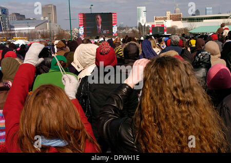 Jan 20, 2009 - Atlanta, Géorgie, États-Unis - Des milliers de gens se sont rendus, pour regarder le 56e cas d'investiture présidentielle au Parc du Centenaire en Géorgie. (Crédit Image : © Timothy L. Hale/ZUMA Press) Banque D'Images