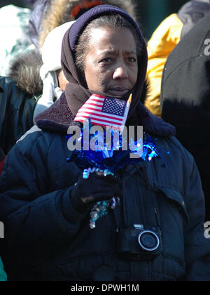 Jan 20, 2009 - Atlanta, Georgia, United States - il y avait plein de patriotisme sur l'affichage à la 56e manifestation d'investiture présidentielle au Parc du Centenaire en Géorgie. (Crédit Image : © Timothy L. Hale/ZUMA Press) Banque D'Images