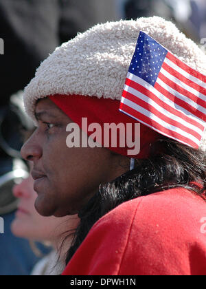 Jan 20, 2009 - Atlanta, Georgia, United States - il y avait plein de patriotisme sur l'affichage à la 56e manifestation d'investiture présidentielle au Parc du Centenaire en Géorgie. (Crédit Image : © Timothy L. Hale/ZUMA Press) Banque D'Images