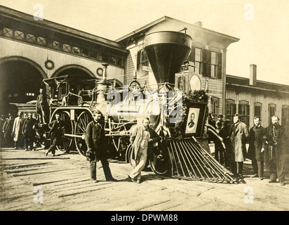 Abraham Lincoln (1809-1865) 16e président des États-Unis funeral train utilisé pour transporter son corps de Washington D.C. Banque D'Images