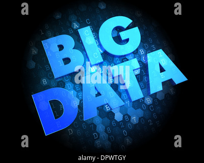 Le Big Data sur arrière-plan numérique. Banque D'Images