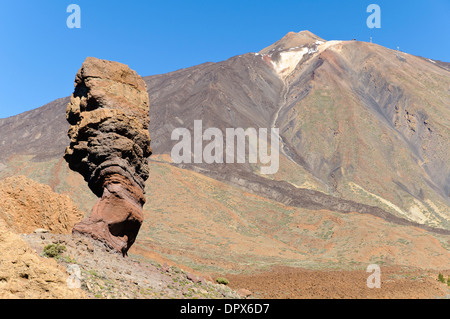 Dedo de Dios ou Roque Cinchado ou doigt de Dieu, le Parc National du Teide, Tenerife, Espagne Banque D'Images