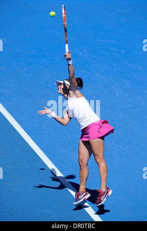 Melbourne, Australie. 17 Jan, 2014. Casey Dellacqua de l'Australie en action sur la cinquième journée de l'Open d'Australie de Melbourne Park. Credit : Action Plus Sport/Alamy Live News Banque D'Images