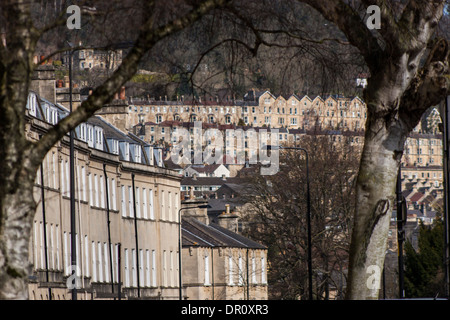 Avis de Bath, Somerset Ville toits à travers la ville. Banque D'Images