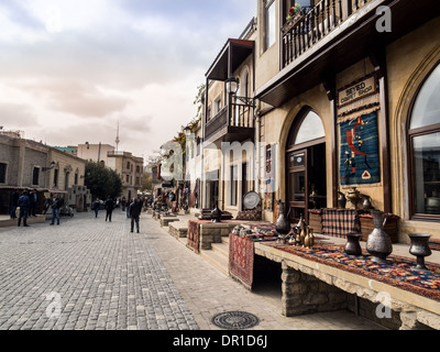 La vieille ville (Icheri Sheher) Vieille ville de Bakou, en Azerbaïdjan. Banque D'Images