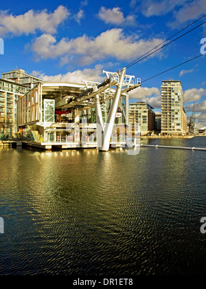 L'Emirates Air Line (Thames téléphérique) Royal Docks terminal, Londres, Angleterre, Royaume-Uni Banque D'Images