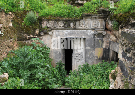 La tombe de modestus (1er siècle) situé dans la périphérie de Gadara / Umm Qais. Gouvernorat Irbid, le nord de la Jordanie. Banque D'Images