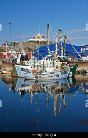 Bateaux de pêche au port, Sisimiut Holsteinsborg (ouest du Groenland), Banque D'Images