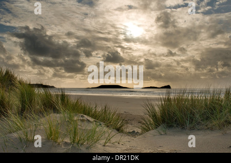 Rhossili Bay Vue de Hillend Burrows Banque D'Images