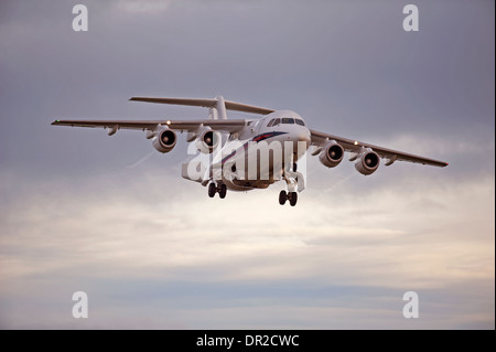 BAe 146-100 jet multimoteur quatre près de RAF Lossiemouth. 9240 SCO Banque D'Images