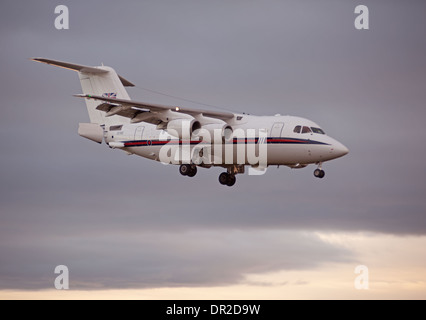 BAe 146-100 jet multimoteur quatre près de RAF Lossiemouth. 9241 SCO. Banque D'Images