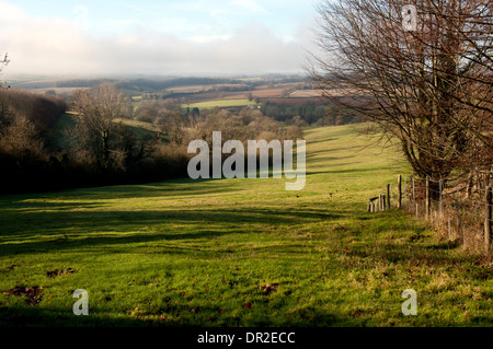 En hiver paysage Cotswold, Stow-on-the Wold, Gloucestershire, Royaume-Uni Banque D'Images
