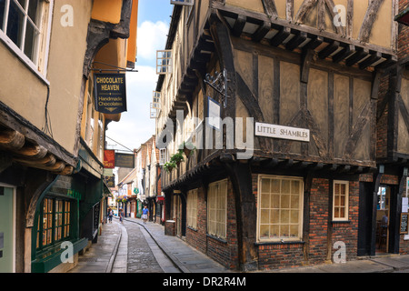 La Shambles York Yorkshire Angleterre Banque D'Images