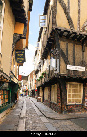 La Shambles York Yorkshire Angleterre Banque D'Images