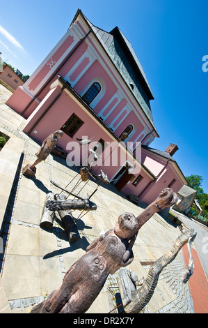 L'ancienne synagogue à Szczebrzeszyn, voïvodie de Lublin, SE la Pologne. Actuellement une galerie d'art et un centre communautaire. Banque D'Images