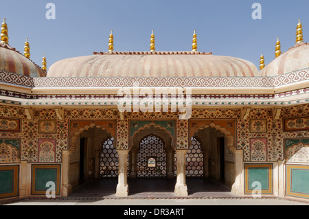 Sheesh Mahal, le palais des miroirs dans le Fort Amber Jaipur, Rajasthan, Inde Banque D'Images