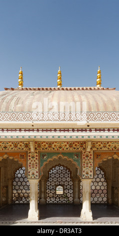 Sheesh Mahal, le palais des miroirs dans le Fort Amber Jaipur, Rajasthan, Inde Banque D'Images