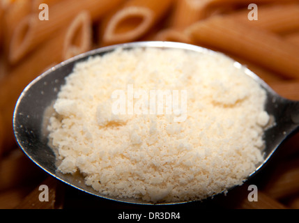 Italien râpé fromage Parmesan, London - Parmigiano Reggiano D.O.P. Banque D'Images