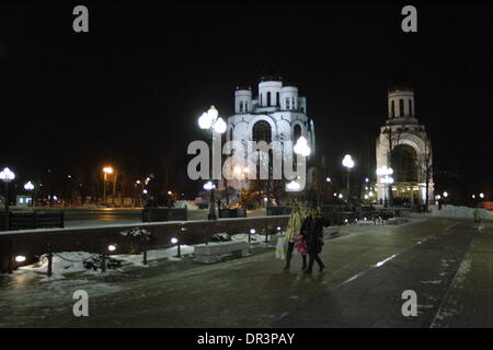 Kaliningrad, Russie 18e, janvier 2014 Kaliningrad est une ville portuaire et le centre administratif de l'Oblast de Kaliningrad, l'enclave russe entre la Pologne et la Lituanie sur la mer Baltique. Les frontières du territoire sur l'OTAN et les membres EUnion la Pologne et la Lituanie, et est géographiquement séparé du reste de la Russie. Credit : Michal Fludra/Alamy Live News Banque D'Images