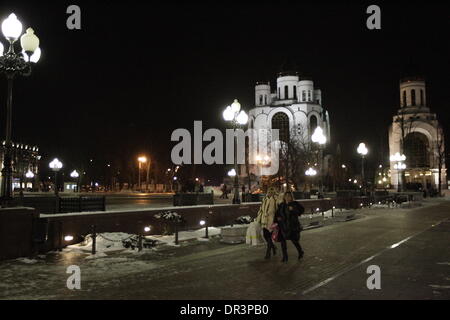 Kaliningrad, Russie 18e, janvier 2014 Kaliningrad est une ville portuaire et le centre administratif de l'Oblast de Kaliningrad, l'enclave russe entre la Pologne et la Lituanie sur la mer Baltique. Les frontières du territoire sur l'OTAN et les membres EUnion la Pologne et la Lituanie, et est géographiquement séparé du reste de la Russie. Credit : Michal Fludra/Alamy Live News Banque D'Images