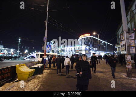 Kaliningrad, Russie 18e, janvier 2014 Kaliningrad est une ville portuaire et le centre administratif de l'Oblast de Kaliningrad, l'enclave russe entre la Pologne et la Lituanie sur la mer Baltique. Les frontières du territoire sur l'OTAN et les membres EUnion la Pologne et la Lituanie, et est géographiquement séparé du reste de la Russie. Credit : Michal Fludra/Alamy Live News Banque D'Images