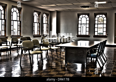 Salle de classe dans un ancien bâtiment construit en 1932 Banque D'Images