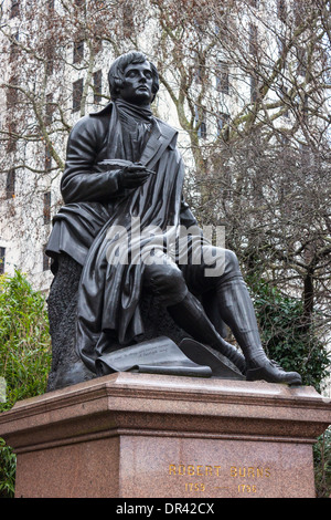 Statue de Robert Burns, poète écossais Banque D'Images