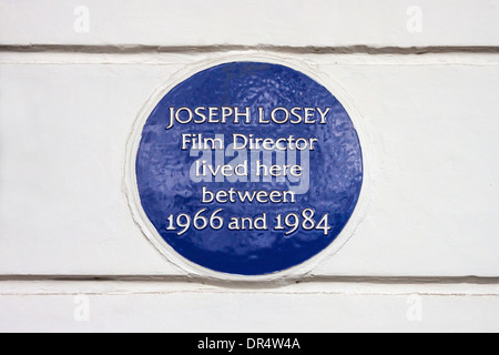 Joseph Losey, directeur de film, blue plaque Banque D'Images