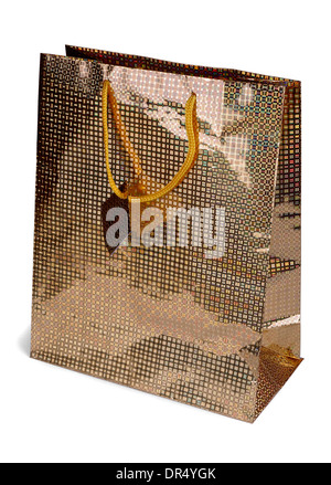 Sac jaune sur fond blanc Banque D'Images