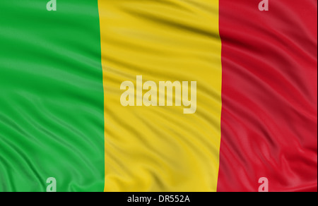 Drapeau de Mali 3D Banque D'Images