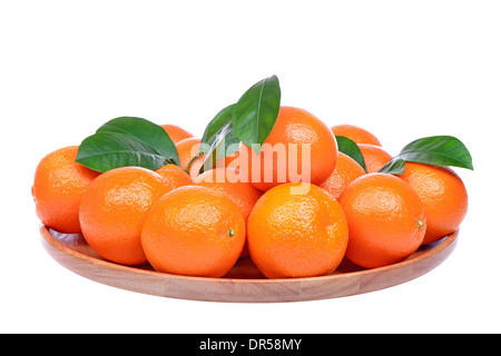 La mandarine ou mandarin fruit isolé sur fond blanc Banque D'Images