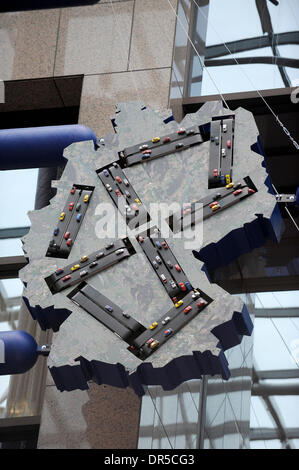 Jan 12, 2009 - Bruxelles, Belgique - un sujet controversé la sculpture de David Cerny qui rit à des stéréotypes des Européens lors du Conseil européen de Bruxelles. (Crédit Image : © Wiktor Dabkowski/ZUMA Press) Banque D'Images