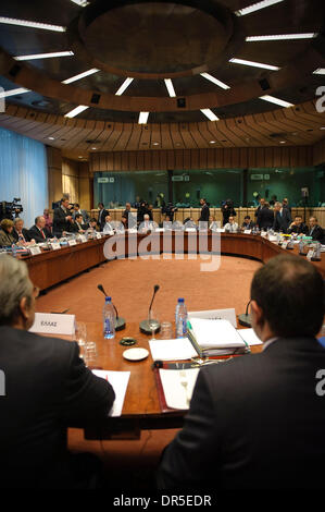 Mar 09, 2009 - Bruxelles, Belgique - Le début d'une réunion des ministres des Finances de l'Eurogroupe au siège du Conseil européen. (Crédit Image : © Wiktor Dabkowski/ZUMA Press) Banque D'Images