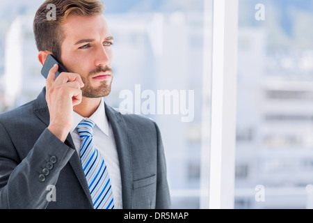 Handsome young businessman using mobile phone Banque D'Images