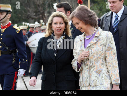 Mar 02, 2009 - Madrid, Espagne - LA REINE SOFIA (R) et l'épouse du Président russe, Svetlana MEDVEDEVA (L) à la zarzuela palace, la résidence officielle du roi et de la Reine d'Espagne. (Crédit Image : © PhotoXpress/ZUMA Press) RESTRICTIONS : * l'Amérique du Nord et du sud de l'homme seulement * Banque D'Images