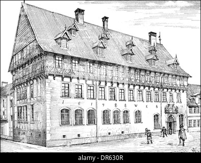 17e siècle, le Kalmsche Haus house, 1619, rue Wilhelmstrasse, détruit la seconde guerre mondiale, Braunschweig, Basse-Saxe, Allemagne Banque D'Images