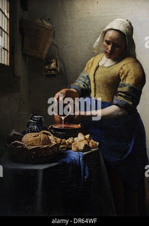 Johannes Vermeer (1632-1675). Peintre hollandais. La Laitière, c, 1660. Rijskmuseum. Amsterdam. Aux Pays-Bas. Banque D'Images