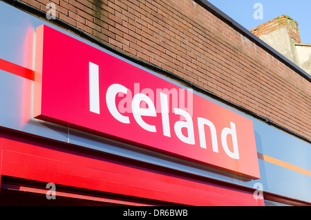 L'Islande d'alimentation au-dessus de l'avant du shop Banque D'Images