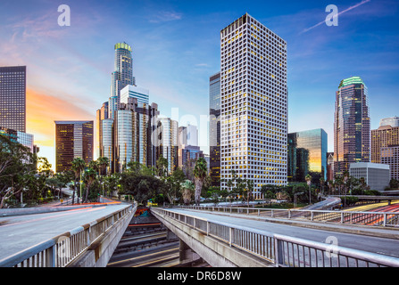Los Angeles, Californie, USA tôt le matin, le centre-ville de la ville. Banque D'Images