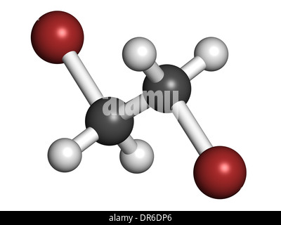 Le dibromure d'éthylène (EDB, le 1,2-dibromoéthane) molécule de fumigant. Banque D'Images