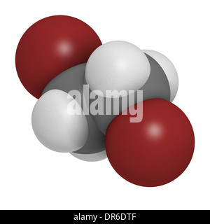Le dibromure d'éthylène (EDB, le 1,2-dibromoéthane) molécule de fumigant. Banque D'Images