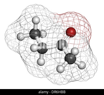 Butanone (méthyléthylcétone (MEK), solvant industriel, la structure chimique. Banque D'Images