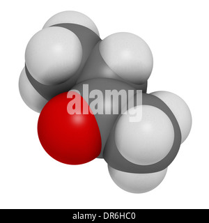 Butanone (méthyléthylcétone (MEK), solvant industriel, la structure chimique. Banque D'Images