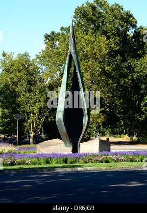 Margaret island Budapest Hongrie monument du Centenaire pour l'union de Pest-Buda Banque D'Images