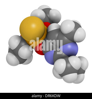 Molécule d'insecticides organophosphorés Diazinon. Les atomes sont représentés comme des sphères avec codage couleur classiques Banque D'Images